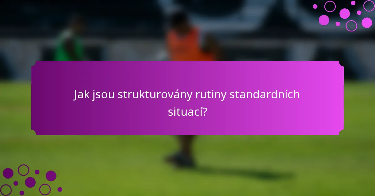 Jak jsou strukturovány rutiny standardních situací?